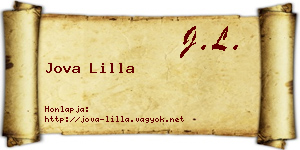 Jova Lilla névjegykártya